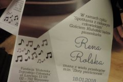 Rena ROLSKA - piosenkarka, aktorka - spotkanie w ramach cyklu pt. Spotkanie z ciekawym człowiekiem - 18.01.2018